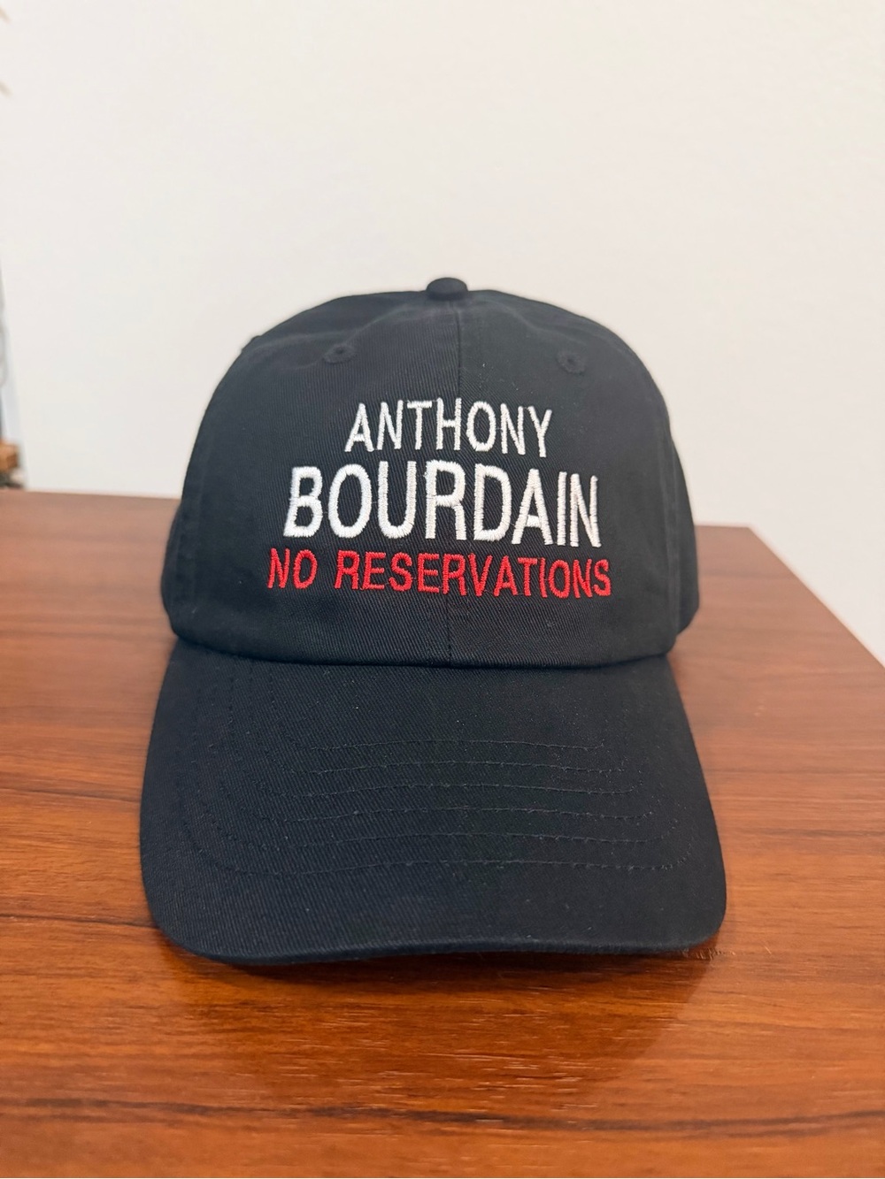 Anthony Bourdain "No Reservations" Black Embroidered Baseball Cap